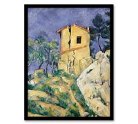 Artery8 Paul Cezanne Framed Wall Art Print The House with the Cracked Walls | Size: A4 Artery8 Multicolor A4