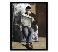 Artery8 Paul Cezanne Framed Wall Art The Artists Father Reading Newspaper | Size: A3 Artery8 Multicolor A3