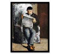 Artery8 Paul Cezanne Framed Wall Art The Artists Father Reading Newspaper | Size: A3 Artery8 Multicolor A3