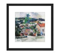 Artery8 Paul Cezanne Landscape Cropped 8X8 Inch Square Wooden Framed Wall Art Print Picture with Mount in Black Artery8 Black