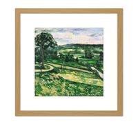 Artery8 Paul Cezanne The Tree By The Bend Cropped 8X8 Inch Square Wooden Framed Wall Art Print Picture with Mount in Light Oak Artery8 Light Oak