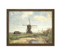 Artery8 Paul Gabriel Sunny Day A Windmill On A Waterway Artwork Framed Wall Art Print 18X24 Inch
