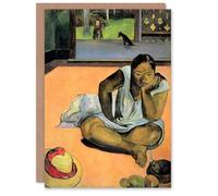 Artery8 Paul Gauguin Art Card Brooding Woman Te Faaturuma Painting