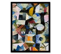 Artery8 Paul Klee Framed Wall Art Composition with Yellow Half Moon & Y | Size: A4 Artery8 Multicolor A4