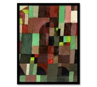 Artery8 Paul Klee Framed Wall Art Print Red & Green Architecture Abstract | Size: A3 Artery8 Green A3
