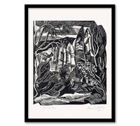 Artery8 Paul Nash Framed Wall Art Winter in Hampden Black White Landscape | Size: A4 Artery8 Black A4