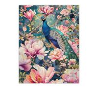Artery8 Peacock Bird Cherry Blossom Flower Tree Design Living Room Large Wall Art Poster Print Thick Paper 18X24 Inch