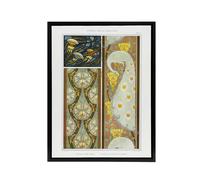 Artery8 Peacock Jellyfish Lily Nouveau Framed Canvas Wall Art Print Verneuil in Brown | Size: W18" x H24" Artery8 Brown W18" x H24"