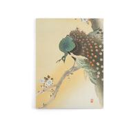 Artery8 Peacock On A Cherry Blossom Tree Canvas Wall Art Print Koson in Orange | Size: W24" x H32" Artery8 Orange W24" x H32"