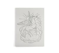 Artery8 Pegasus Flies In Front Of A Cloud Leo Gestel Canvas Wall Art in White | Size: W24" x H32" Artery8 White W24" x H32"
