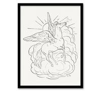 Artery8 Pegasus Flies In Front Of A Cloud Leo Gestel Framed Wall Art Print 12X16"