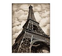 Artery8 Pen & Ink Drawing Of The Eiffel Tower Paris La Tour Eiffel Large Wall Art Poster Print Thick Paper 18X24 Inch | Size: W18" x H24" Artery8 Multicolor W18" x H24"