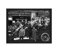 Artery8 People Filling Large Car Berlin Vintage Photograph Artwork Framed Wall Art Print 18X24 Inch