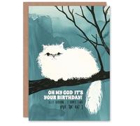 Artery8 Persian Pet Don't Care From The Cat Funny Cheeky Blank For Him Or Her Art Birthday Card