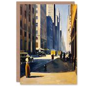 Artery8 Personalised 1930s 5th Avenue Street View Sunny New York Blank For All Him Or Her Art Birthday Greeting Card