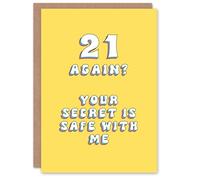Artery8 Personalised Birthday Card 21st Again Secret Safe With Me Fun Funny Happy Joke Humour Her Woman Sister Friend Girlfriend Greeting Card