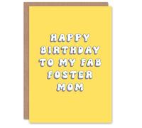 Artery8 Personalised Birthday Card Fab Foster Mom For Mum Mam Mother Mummy Greeting Card