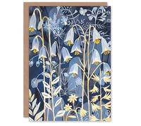 Artery8 Personalised Bluebells at Night Botanical Painting Wildflowers Blank For All Him Or Her Art Birthday Greeting Card