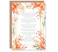 Artery8 Personalised Card Modern Blessed Beatitudes Pope Francis Quote Orange Christian Birthday Card For Him Or Her
