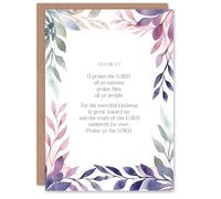 Artery8 Personalised Card Psalm 117 Praise the Lord All Ye Nations Bible Christian Birthday Card For Him Or Her
