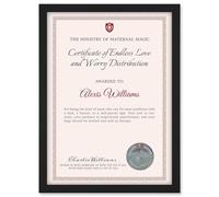 Artery8 Personalised Certificate Maternal Magic Mum Endless Love A4 Black Framed Diploma Novelty Award Mothers Day Birthday