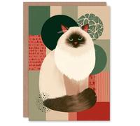Artery8 Personalised Christmas Card Brown Point Ragdoll Cat Abstract Pet Portrait
