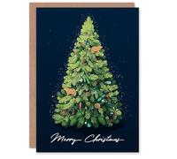Artery8 Personalised Christmas Card Decorated Tree with Two Capybaras Ornaments