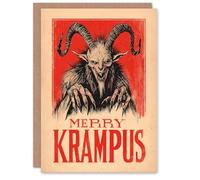 Artery8 Personalised Christmas Card Merry Krampus German Fairytale Demon Horror Fan