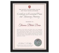 Artery8 Personalised Custom Name Certificate 30th or 40th Birthday Funny Joke A4 Framed Wall Art Print