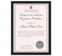 Artery8 Personalised Fun Fake Certificate Honours in Selective Response Avoidance Funny Gag Roast Fun Joke Ghosting A4 Black Framed Diploma Novelty Award