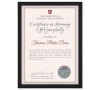 Artery8 Personalised Fun Fake Certificate in Storming Off Gracefully Funny Gag Roast Fun Joke Drama Queen A4 Black Framed Diploma Novelty Award