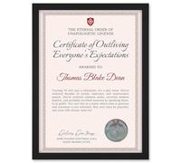 Artery8 Personalised Fun Fake Certificate Milestone Decades Funny Gag Fun Joke 70th Birthday A4 Black Framed Diploma Novelty Award
