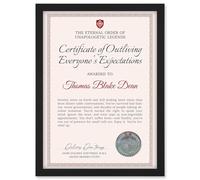 Artery8 Personalised Fun Fake Certificate Seventy Years on Earth Funny Gag Fun Joke 70th Birthday A4 Black Framed Diploma Novelty Award