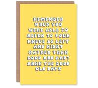 Artery8 Personalised Good Bad Knees Old Age Bright Cheeky Funny For Her Woman Wife Gran Mum Sister Birthday Card