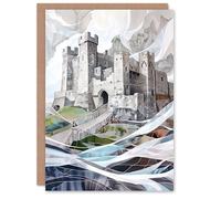 Artery8 Personalised Greeting Card Bamburgh Castle Artwork Northumbria England For Him Or Her Art Birthday Card