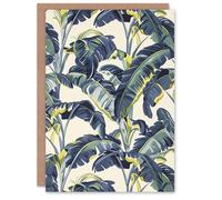 Artery8 Personalised Greeting Card Banana Plant Artwork Leaves Foliage Tropical For Him Or Her Art Birthday Card