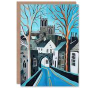 Artery8 Personalised Greeting Card Barnard Castle Winter Painting County Durham For Him Or Her Art Birthday Card