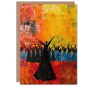 Artery8 Personalised Greeting Card Colourful Choir Praise Rainbow Oil Painting For Him Or Her Art Birthday Card