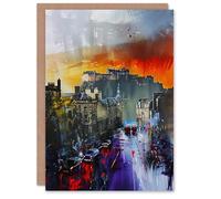 Artery8 Personalised Greeting Card Edinburgh Castle Abstract Cityscape Painting Birthday Card Him Her All