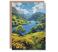 Artery8 Personalised Greeting Card Lake District Landscape Painting Helvellyn View For Him Or Her Art Birthday Card