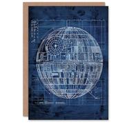 Artery8 Personalised Greeting Card Space Station Blueprint Star Design Death Birthday Card Him Her All