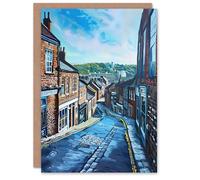 Artery8 Personalised Greeting Card Winding Road Barnsley South Yorkshire Painting For Him Or Her Art Birthday Card