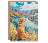 Artery8 Personalised Labrador Colorado Mountain Landscape Dog Lover For Him Or Her Art Birthday Card
