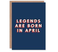 Artery8 Personalised Legends Are Born In April Bold Modern For Him Birthday Card
