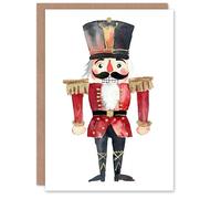 Artery8 Personalised Nutcracker Soldier Doll Toy Illustration For Him Or Her Art Christmas Card