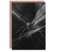 Artery8 Personalised Spider Black White Abstract Cubist Web Threads For Him Or Her Art Halloween Card