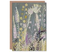 Artery8 Personalised Spring Wildflower Meadow Artwork Floral Nature Blank For All Him Or Her Art Birthday Greeting Card