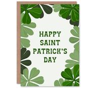Artery8 Personalised St. Patrick's Day Card Good Luck Shamrock Clover For Him Or Her Art Greeting Card