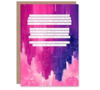 Artery8 Personalised Thinking Of You Card Poem Typography Purple Painting For Him Or Her Art Miss You Card