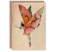 Artery8 Personalised Tinkerbell Butterfly Fairy Vintage Watercolour For Her Woman Birthday Card
